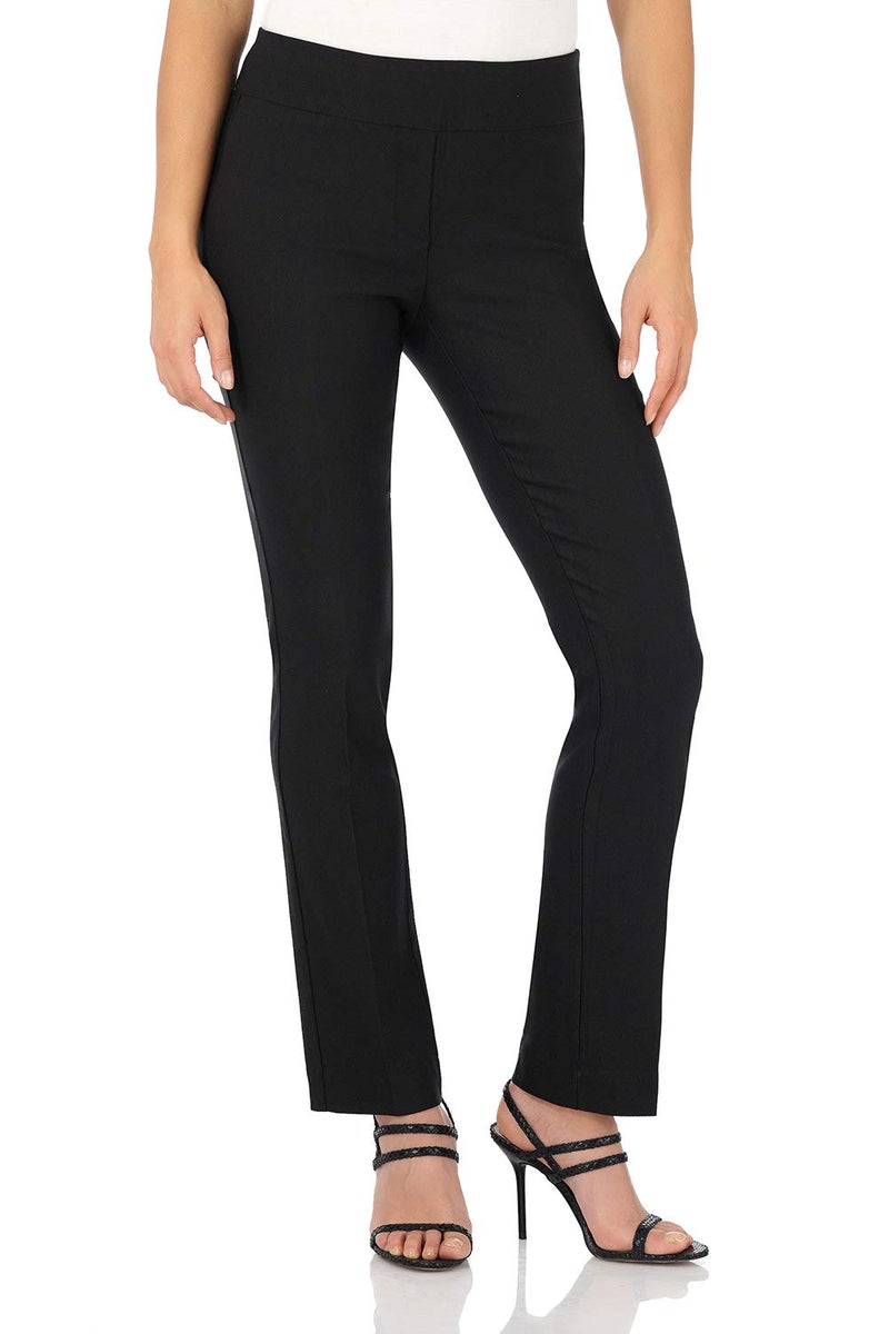 Rekucci Women's Ease Into Comfort Stretchy Straight Leg Office Pant with Tummy Control (14 Tall, Black) - Image 1
